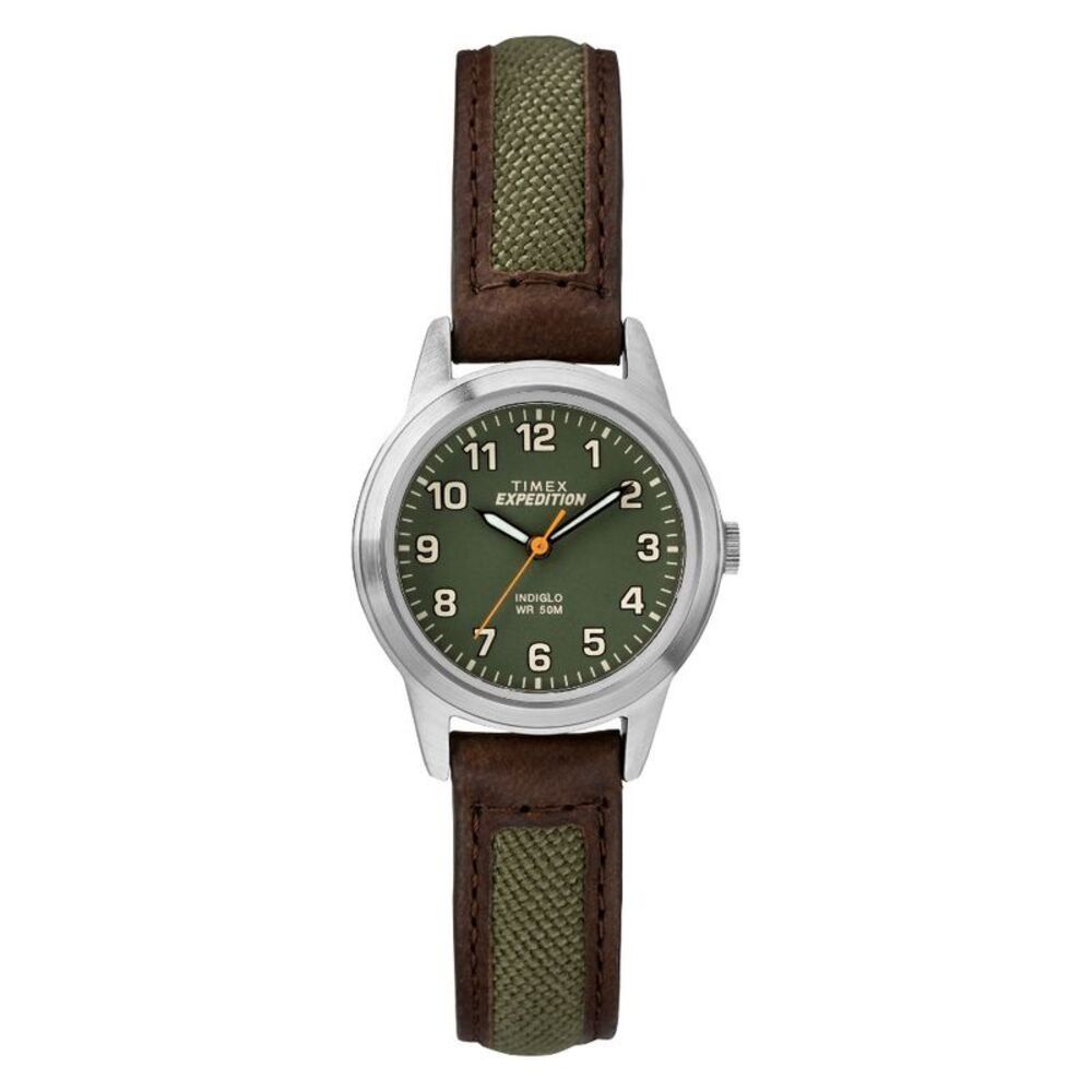 Women's Indiglo Expedition Field Watch with Leather Strap - Green